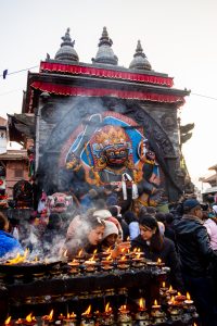 Statue of Kaal Bhairava (Deity) inside Kathmandu Durbar Square